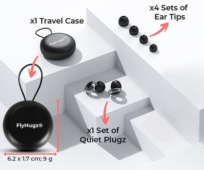 FlyHugz® Noise Reducing Travel Earplugs 2.0