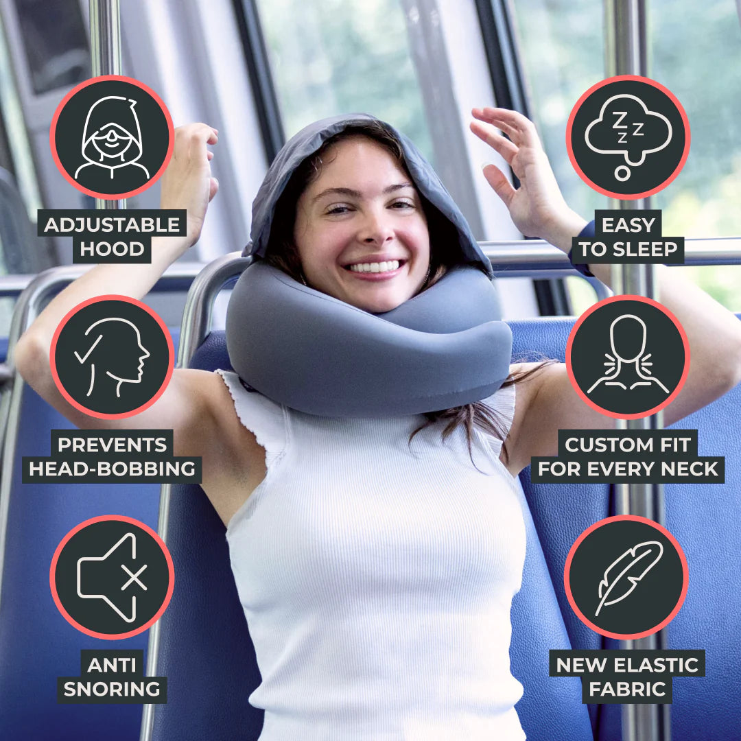 FlyHugz® 2.0 Hooded Travel Pillow